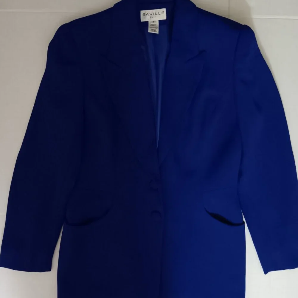SAVILLE WOMEN'S SUIT BLAZER ROYAL BLUE SIZE 8
